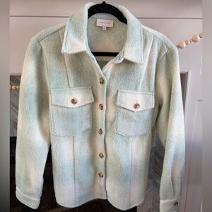 Skies Are Blue • Plaid Shacket Jacket Mint Cream S NWT